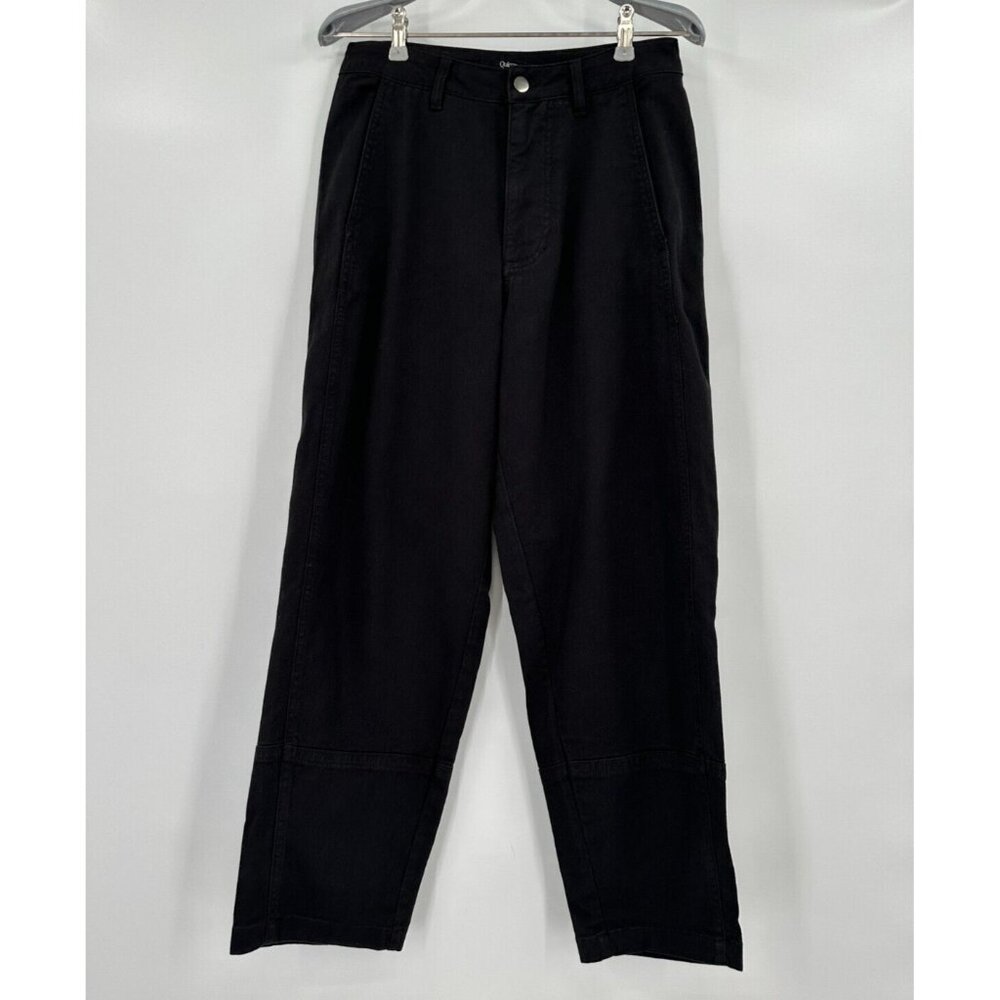 Quince Black Stretch Cotton Twill Barrel Leg Pants sz 8/29 Women's Tapered NWT
